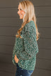 Celebrate Together Floral Blouse- Hunter Green