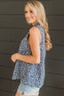 Sunny Desires Floral Tank Top- Royal Blue