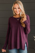Ready For Anything Knit Sweater- Dark Plum