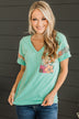 Bound For Beauty Knit Top- Mint Blue