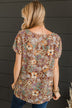 Calling For You Floral Top- Mocha