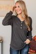 Hopeful Dreaming Knit Top- Charcoal