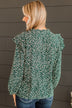 Celebrate Together Floral Blouse- Hunter Green