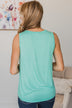 More Than They See Ribbed Knit Tank Top- Mint Blue
