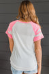 Done Playing Games Varsity Top- White & Bright Pink
