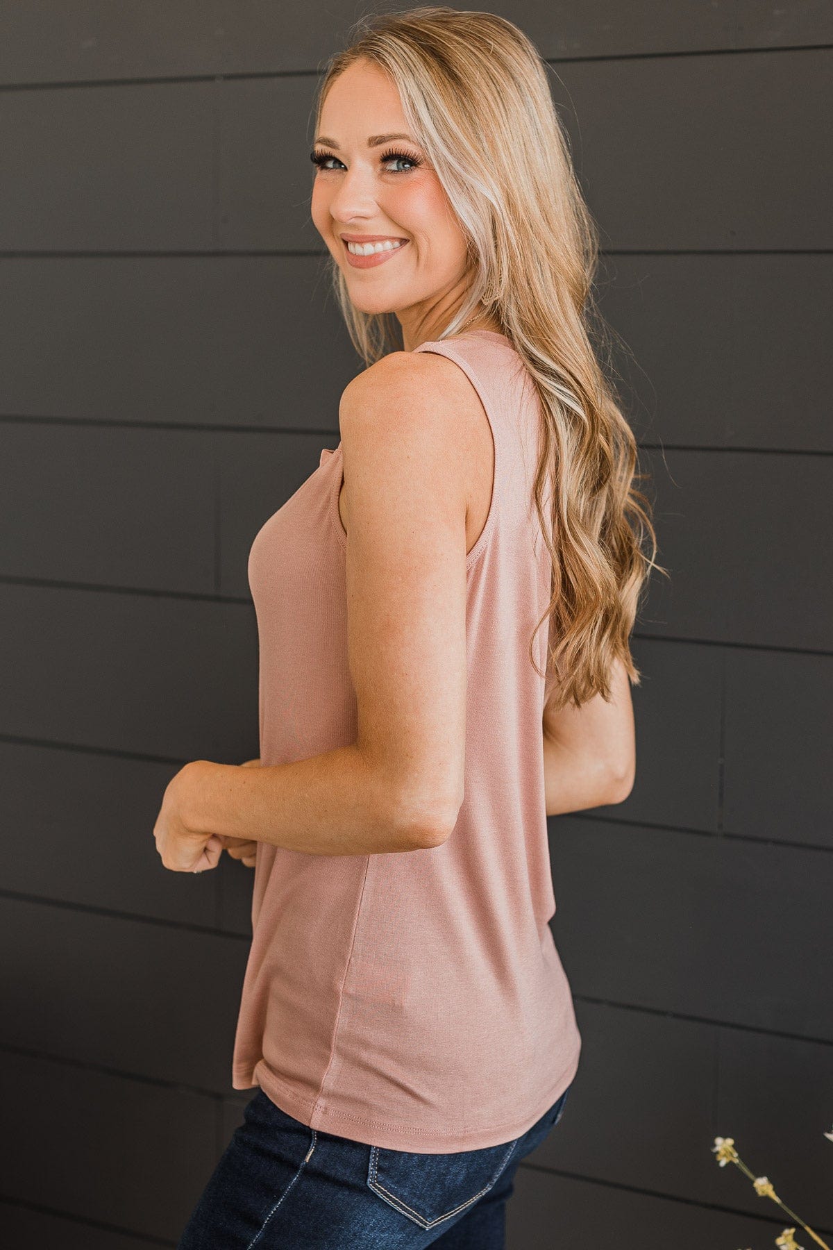 Bring Me Close Knit Tank Top- Dusty Pink