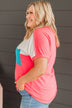 Promise Of Forever Knit Top- Ivory & Neon Pink