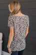 Calling For You Printed Top- Ivory, Charcoal, & Mocha