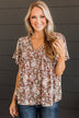 Reminisce With Me Floral Top- Brown