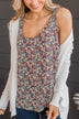 Pursuit Of Love Floral Tank Top- Black