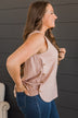 Awaited Love Button Tank Top- Blush