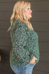 Celebrate Together Floral Blouse- Hunter Green