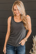 Make Your Point Knit Tank Top- Charcoal