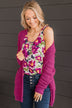Bloom With Style Floral Tank Top- Navy & Magenta