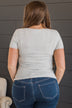 Hold Me Forever Knit Button Top- Heather Grey