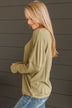 Express It All Knit Pullover Top- Olive