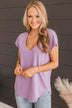 All About Us V-Neck Top- Light Purple