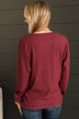 Express It All Knit Pullover Top- Burgundy