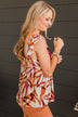Surely Stunning Tank Top- Burnt Orange & Magenta