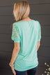 Much Obliged Puff Sleeve Top- Mint Blue