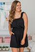 Set The Tone Knit Romper- Black