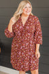Watch Me Go Floral Dress- Rust & Pink