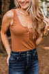 Sense Of Style Ribbed Bodysuit- Camel