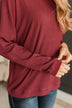 Express It All Knit Pullover Top- Burgundy