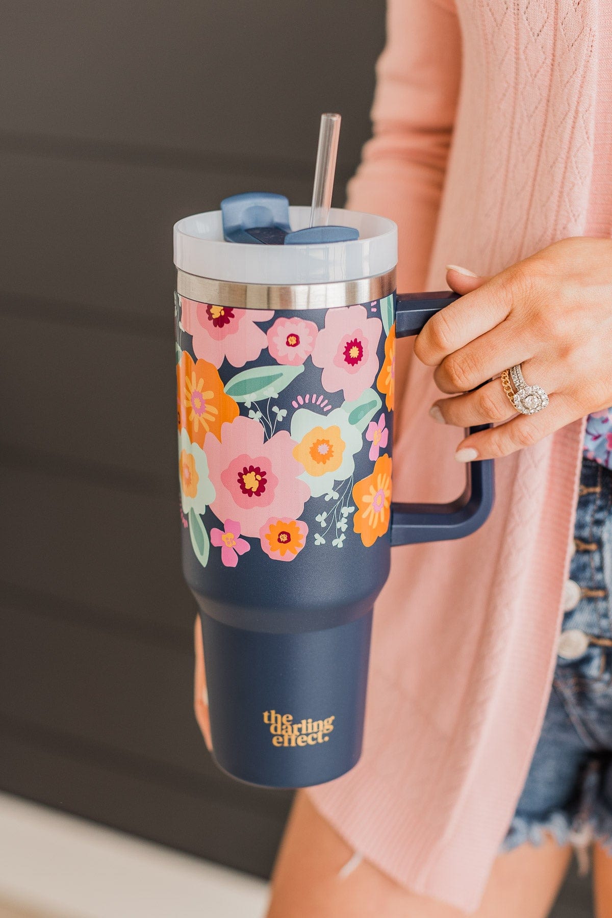 The Darling Effect Travel Tumbler- Navy Floral – The Pulse Boutique