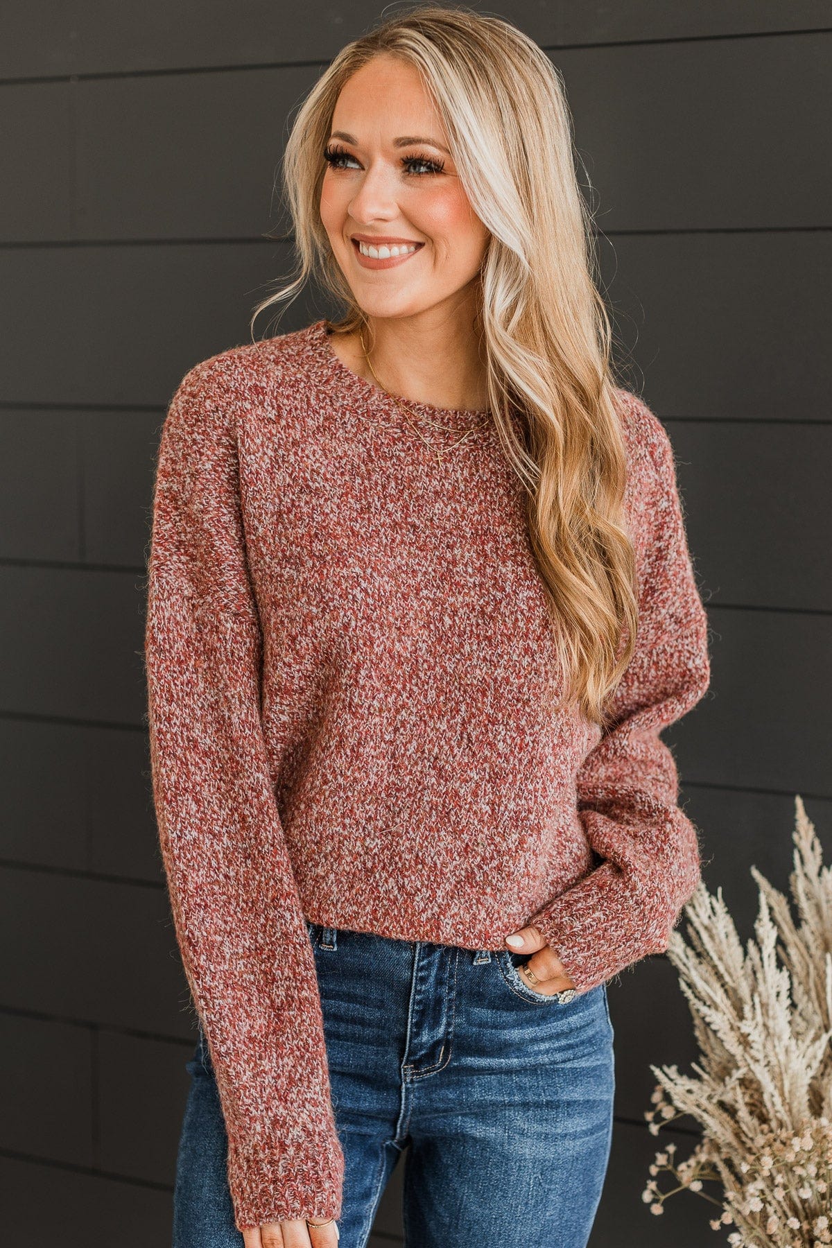 Still The One Knit Sweater- Dark Rust