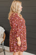 Watch Me Go Floral Dress- Rust & Pink