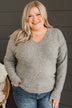 With All My Heart Knit Sweater- Heather Grey