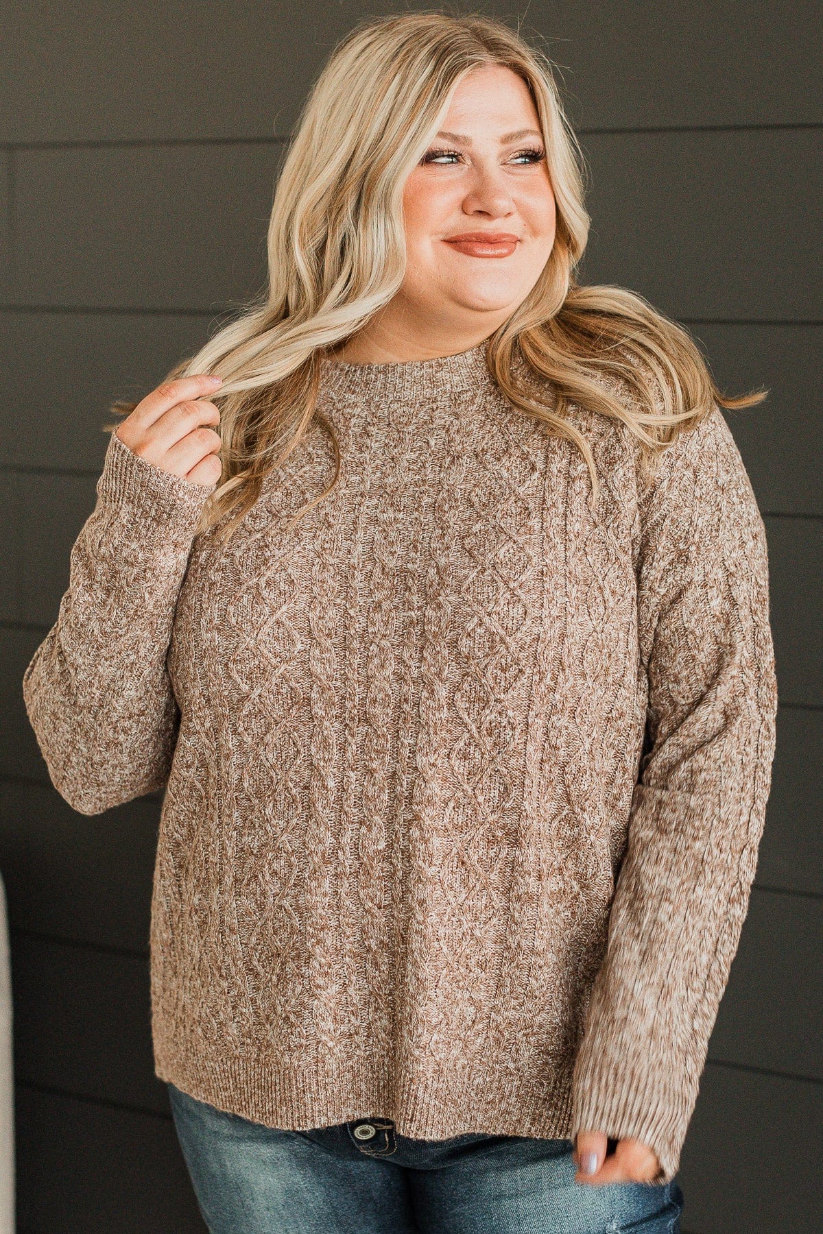 Brings Me Joy Knit Sweater- Mocha