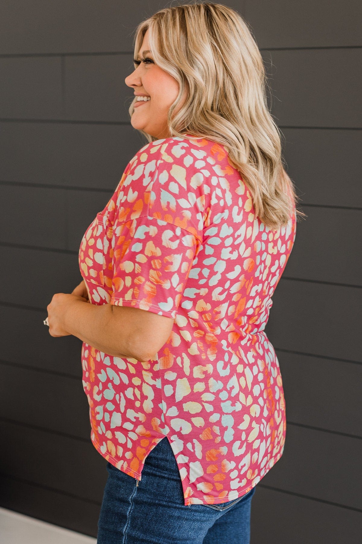 Memories Of You Printed Top- Pink