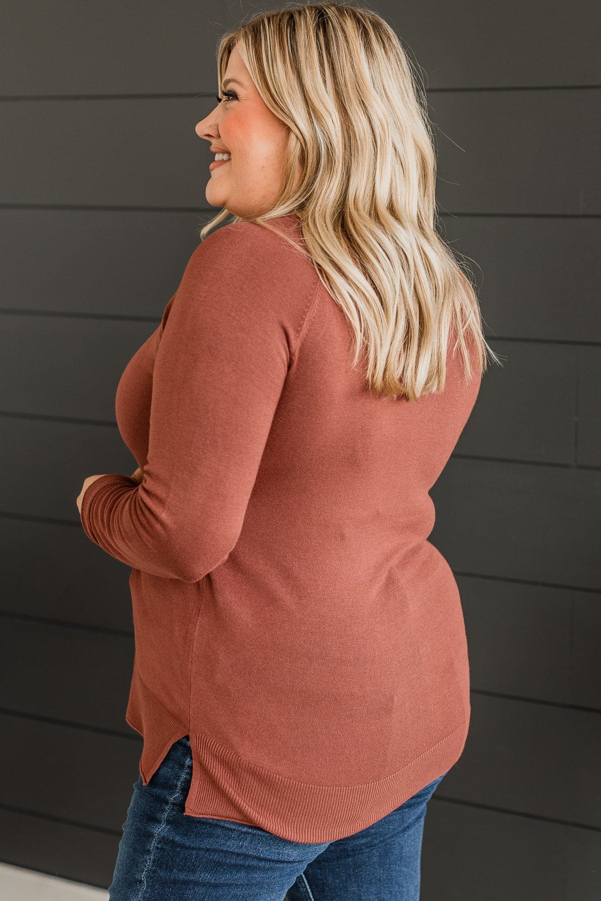 Whatever You Want Knit Sweater- Brick