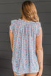 Sweeter Than Ever Ruffle Top- Ivory & Royal Blue