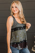 Not Over You Aztec Tank Top- Charcoal