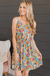 Island Getaway Floral Dress- Royal Blue