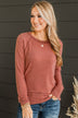 Guaranteed Smiles Knit Top- Rust
