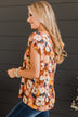 No Comparison Floral Top- Mauve & Yellow