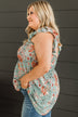 Love Of Your Life Floral Tank Top- Dusty Teal