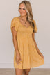 Grand Arrival Smocked Floral Dress- Golden Yellow