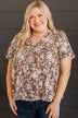 Reminisce With Me Floral Top- Brown