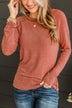 Guaranteed Smiles Knit Top- Rust