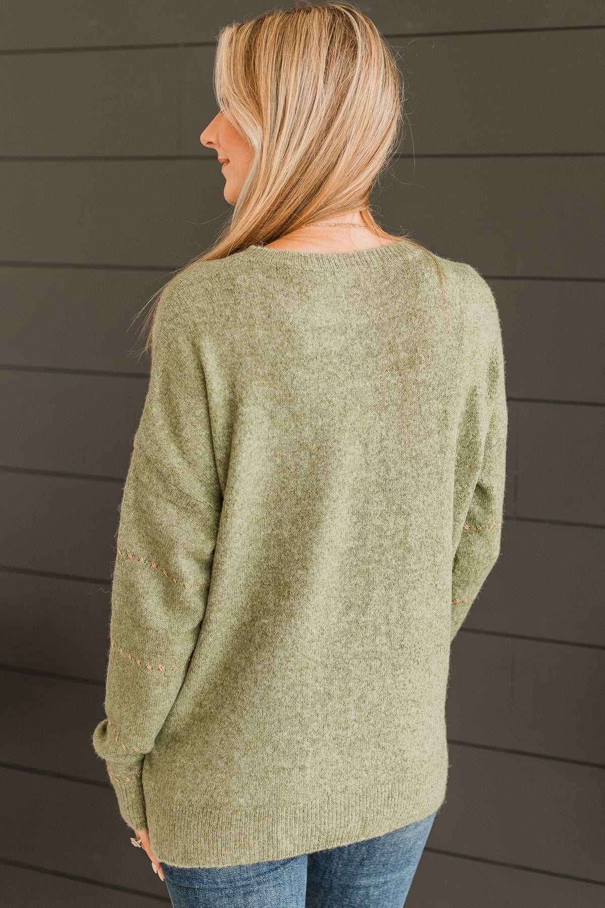 Watch Them Swoon Knit Sweater- Sage