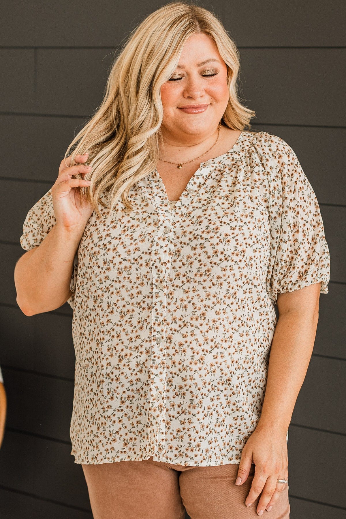 Something To Behold Floral Top- Ivory