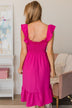 Dreamy Romance Smocked Dress- Hot Pink