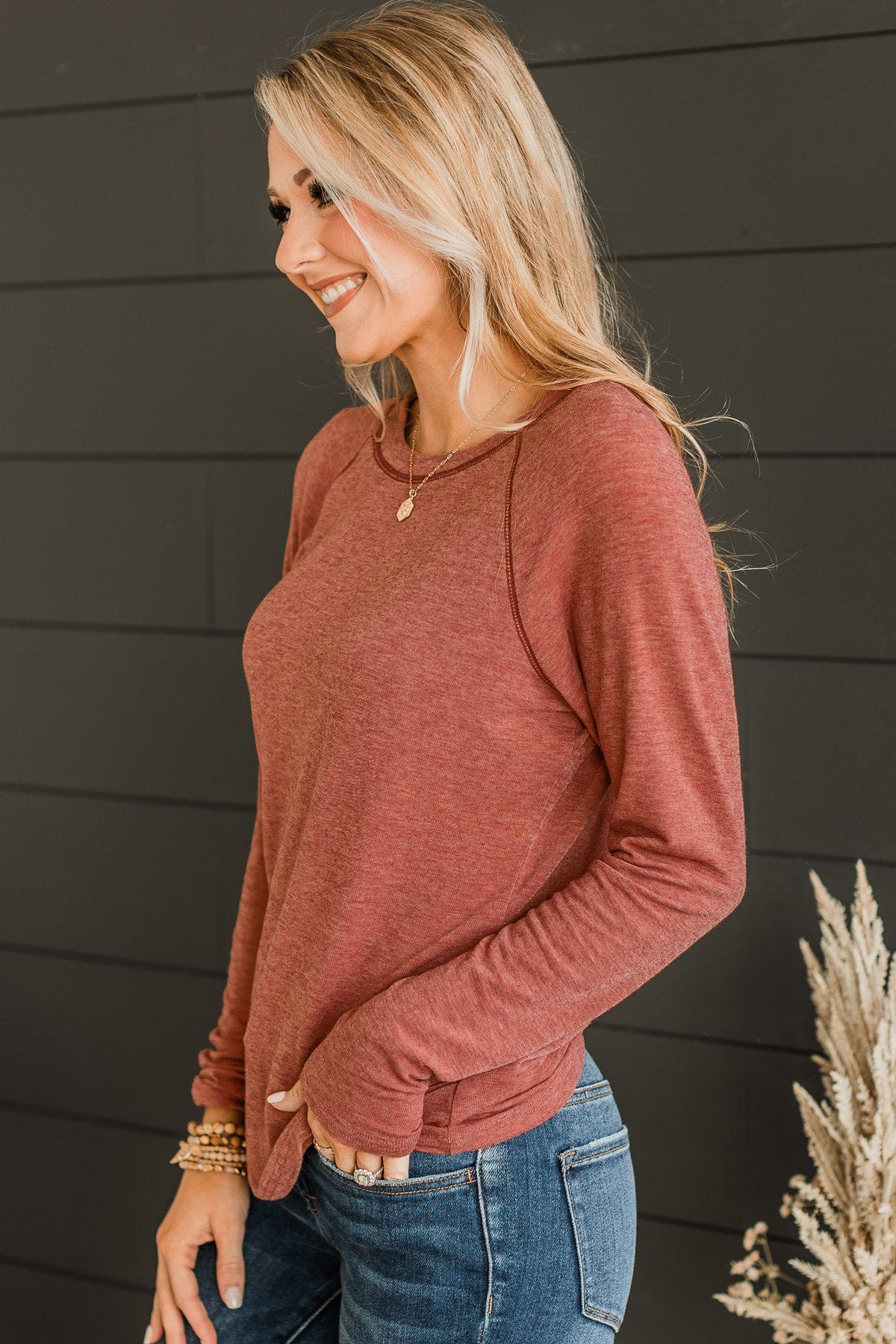 Guaranteed Smiles Knit Top- Rust