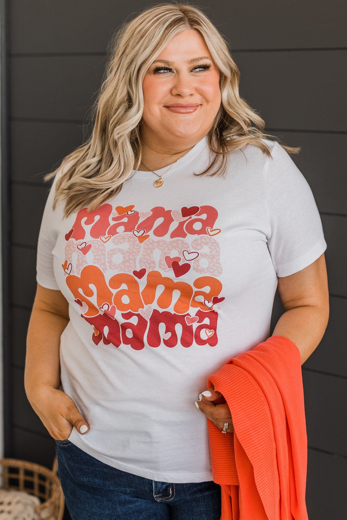"Mama" Love Graphic Tee- White