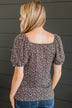 Caught Feelings Floral Top- Charcoal